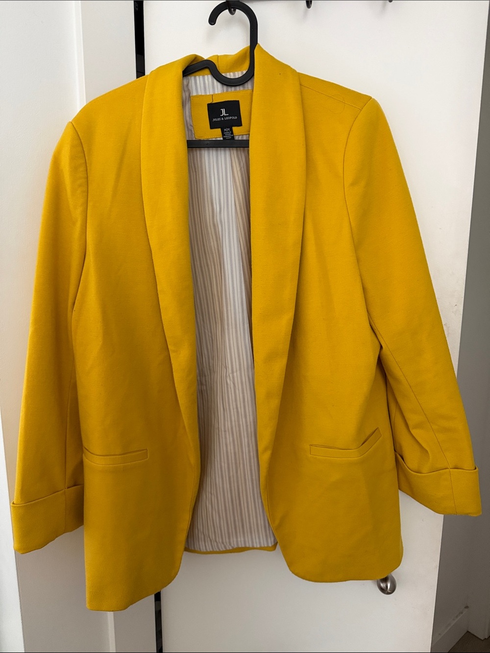 Jules & Leopold Vibrant Yellow Open-Front Blazer
